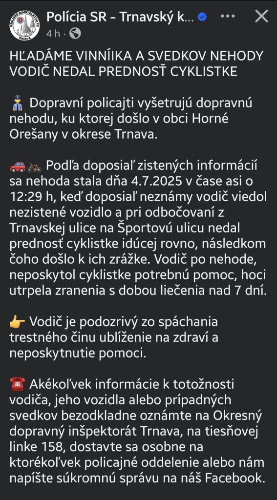 Hľadanie vinníka nehody